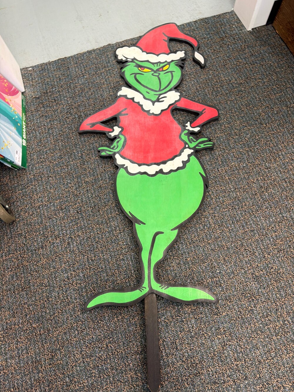 MK-Grinch Wooden Cutout Christmas Decoration Outdoor Yard Stake
